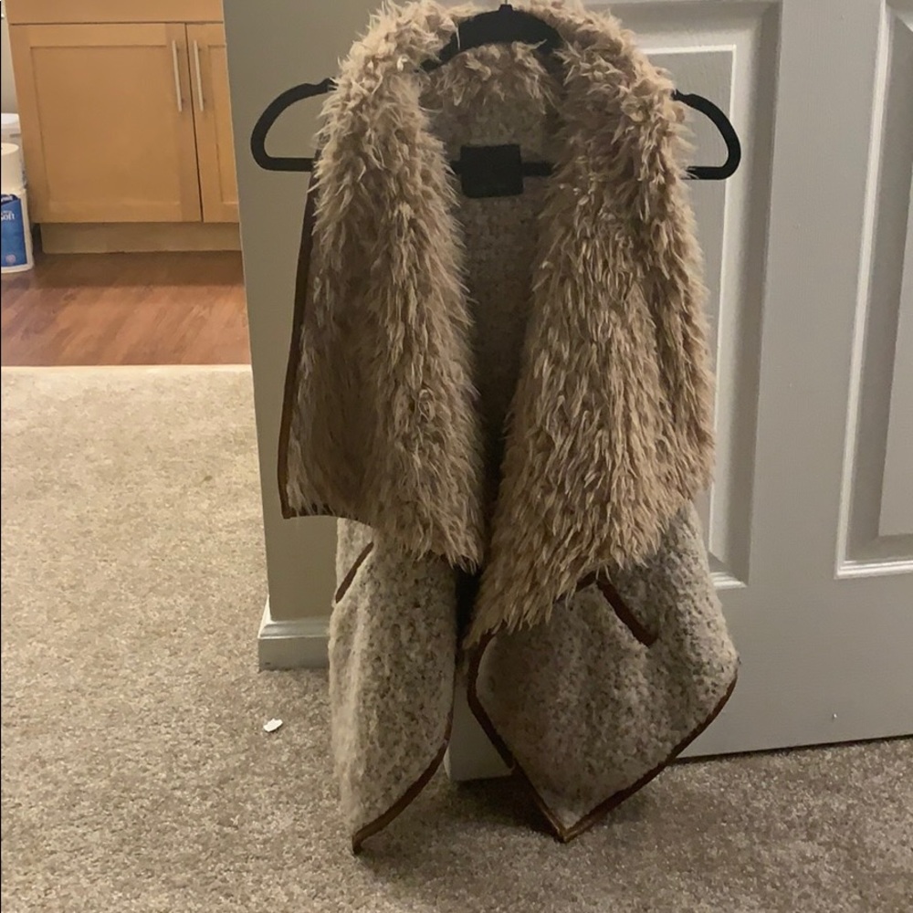 Tan furry vest